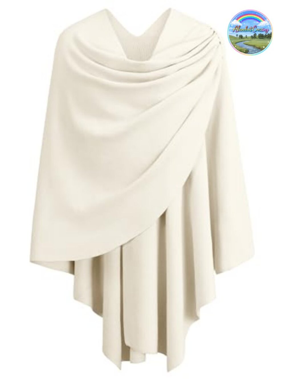 Soft Knit Cross Front Poncho Shawl Wrap Elegant Wedding Formal Gift